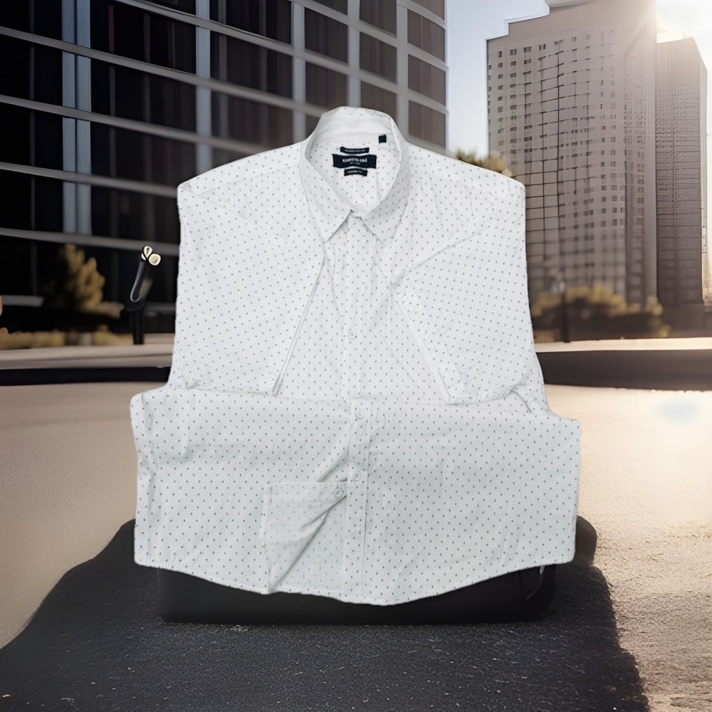 Kenneth Cole Mens White Short Sleeve Shirt 3X Tapered Fit